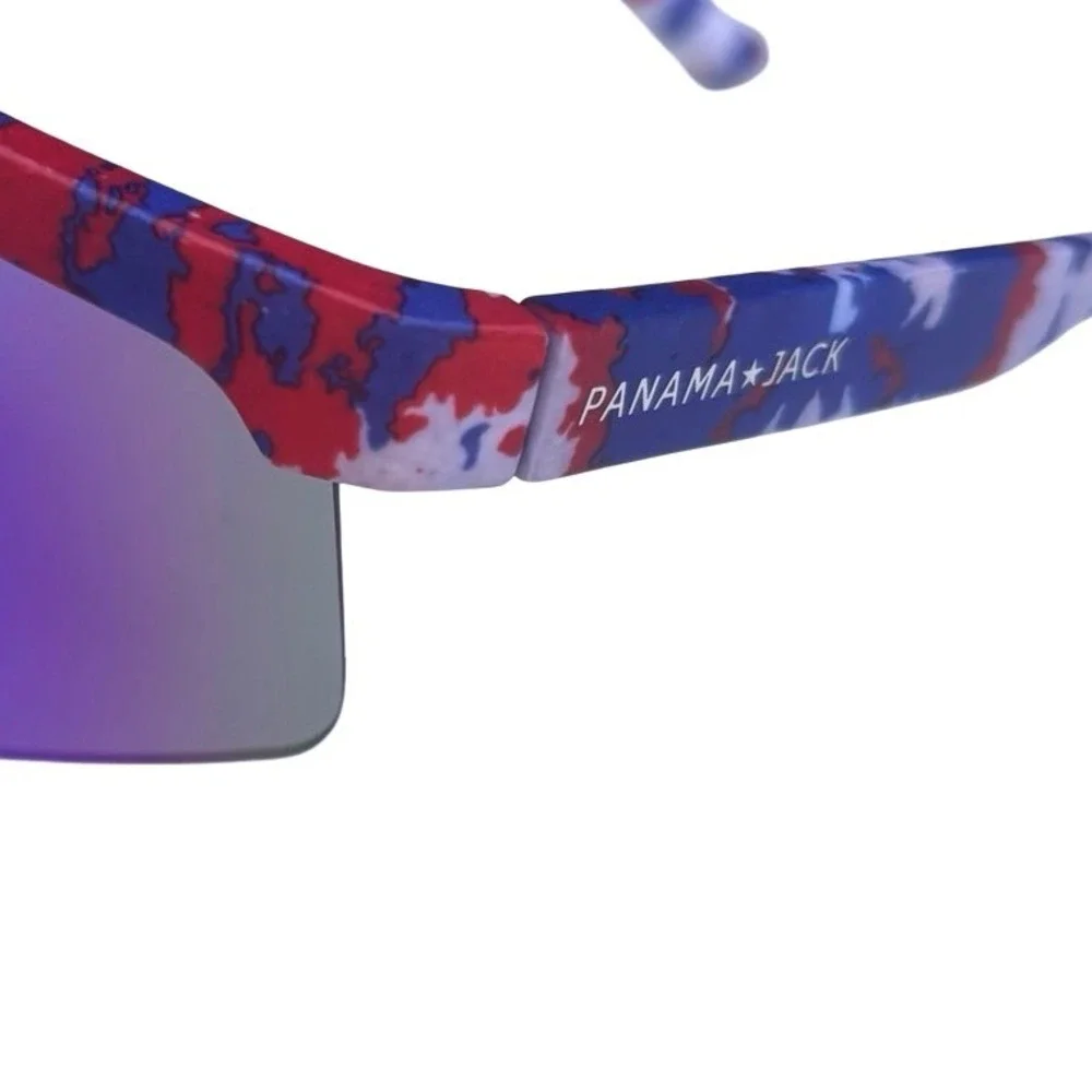 Panama Jack x Foster Grant Surf Sunglasses Unisex Blue Mirror Red White Blue NWT